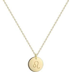 Constellation Necklace Pendant 14K Gold-Plated Hammered Round Disc Engraved